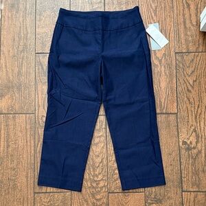 New Directions Polished Hudson Navy Pull-On Cropped Pants - Size 6